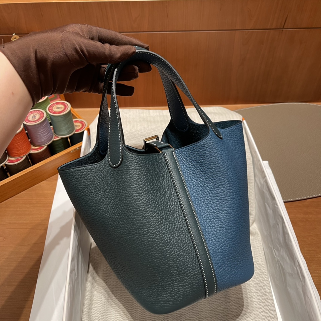 에르메스 피코탄 락18 블랙그린 금장 끌레망스 가죽